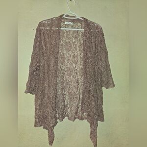 Chic Open-Front Lace Cardigan